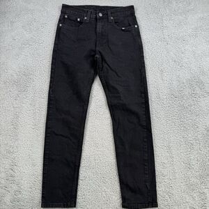Levi's 512 Jeans Men's 29x27 Black Slim Fit Taper Leg Dark Wash Denim Stretch